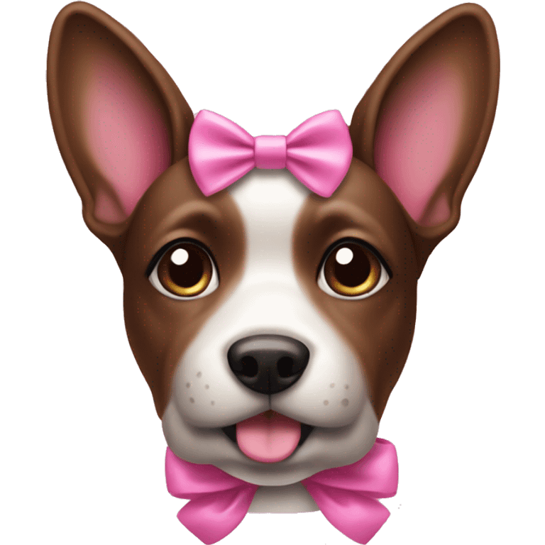 Brunette dog with pink bow emoji