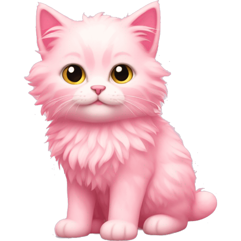 fluffy pink kitten  emoji