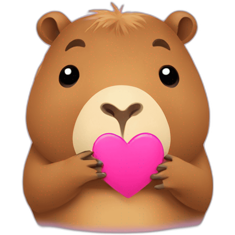 Capybara sending a heart kiss emoji