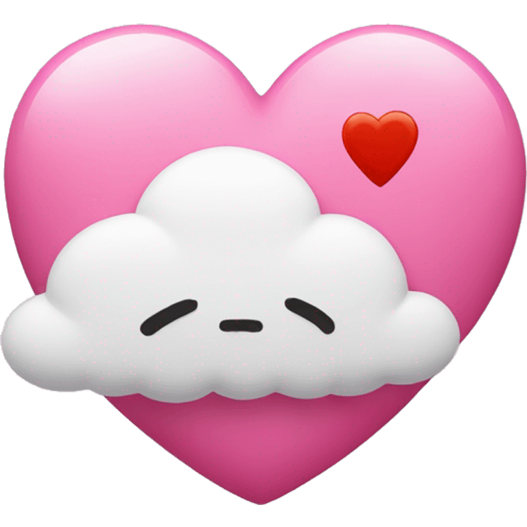 Corazón rosado con nubes  emoji