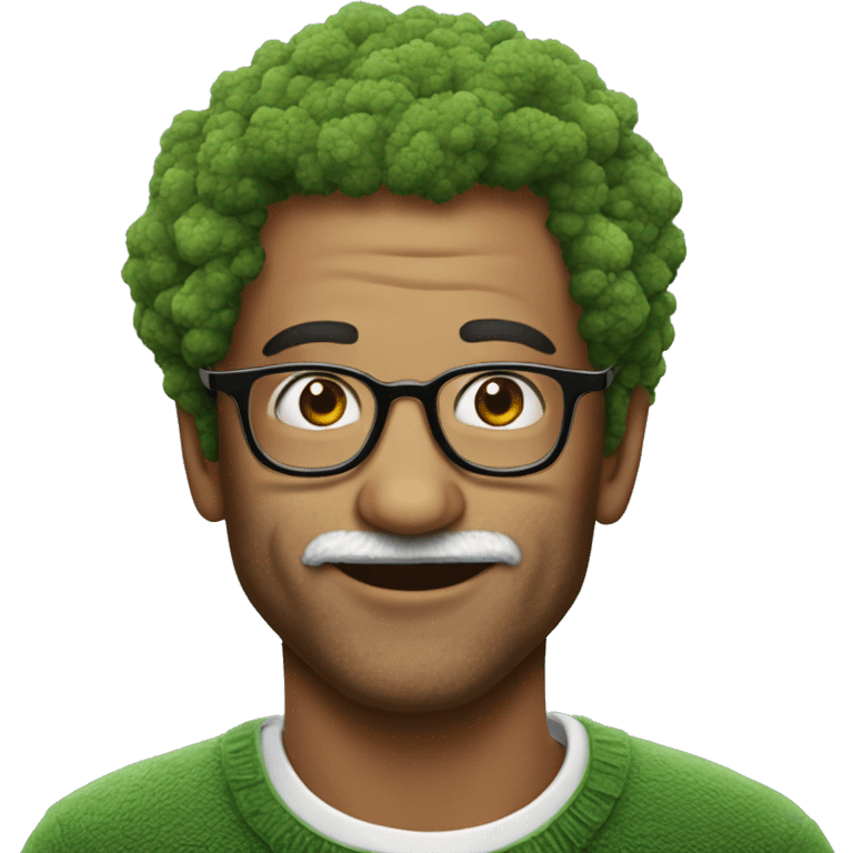 man in his 20s with broccoli hair and glasses kissing an aged man emoji