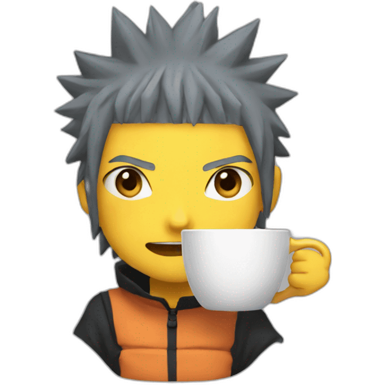 Naruto drinking coffee emoji