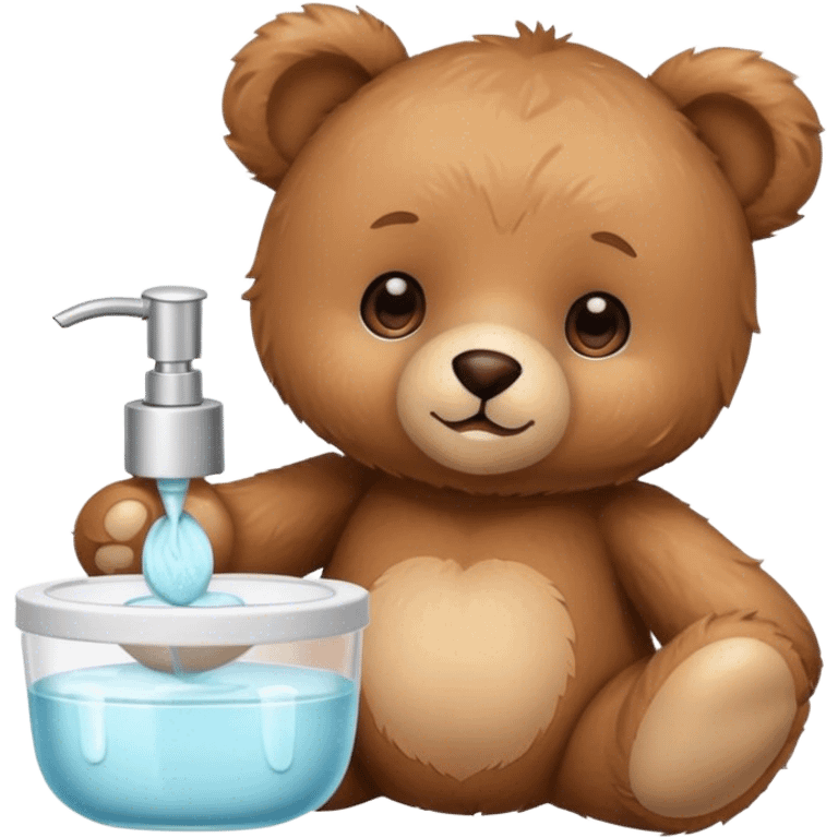 Teddy bear doing skincare emoji