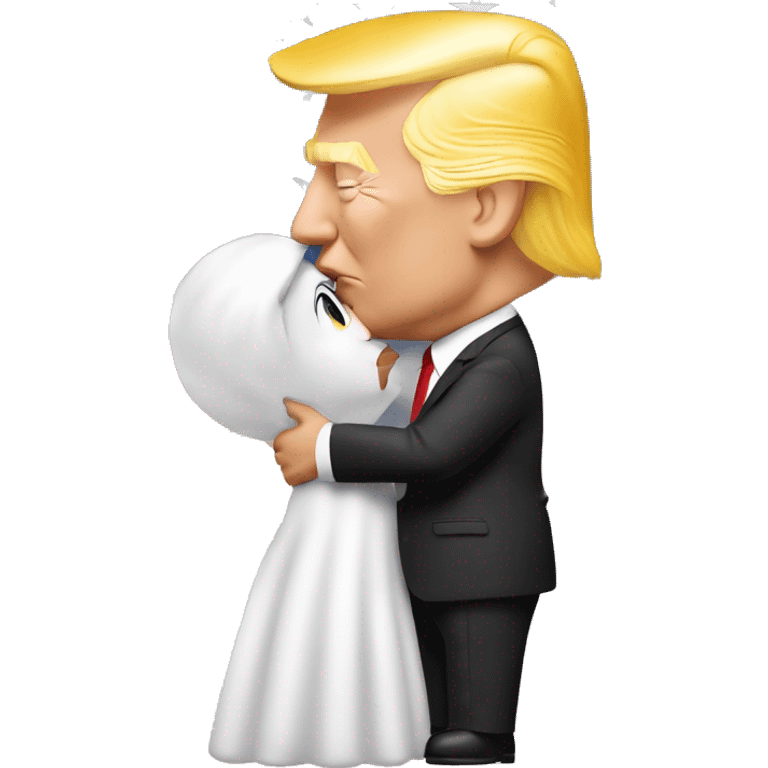 Elon musk kissing trump on the cheek emoji