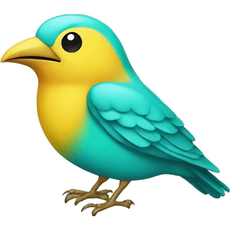 turquoise bird with yellow head emoji