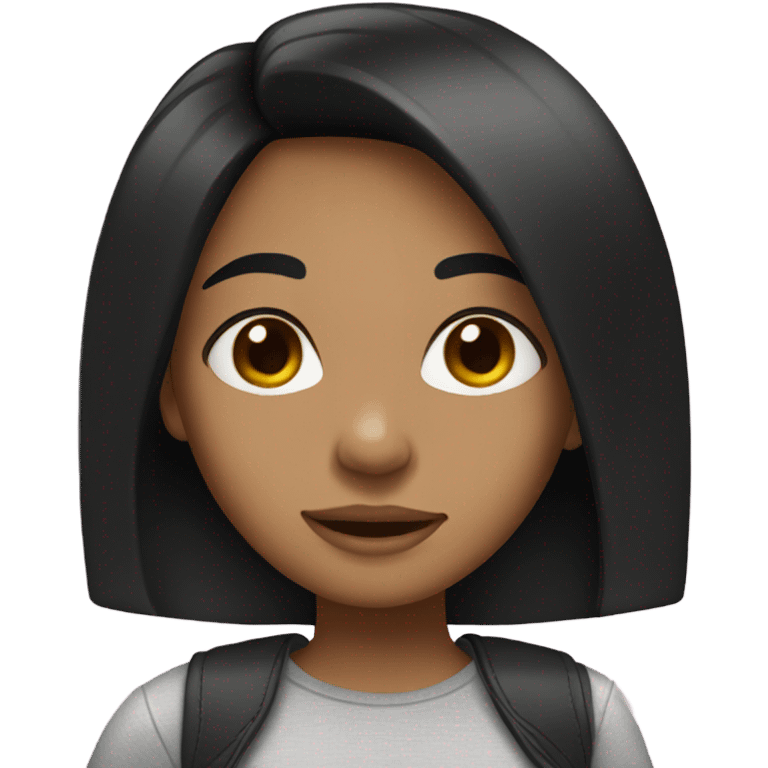 Black straight hair girl emoji