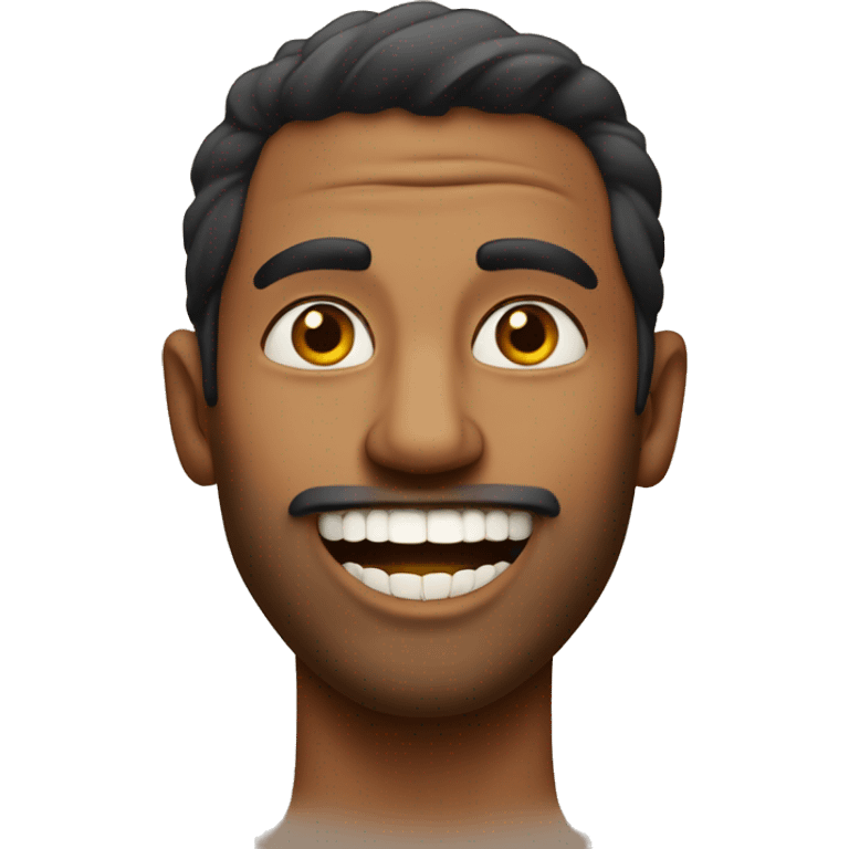 indian man with his teeth bared grr emoji