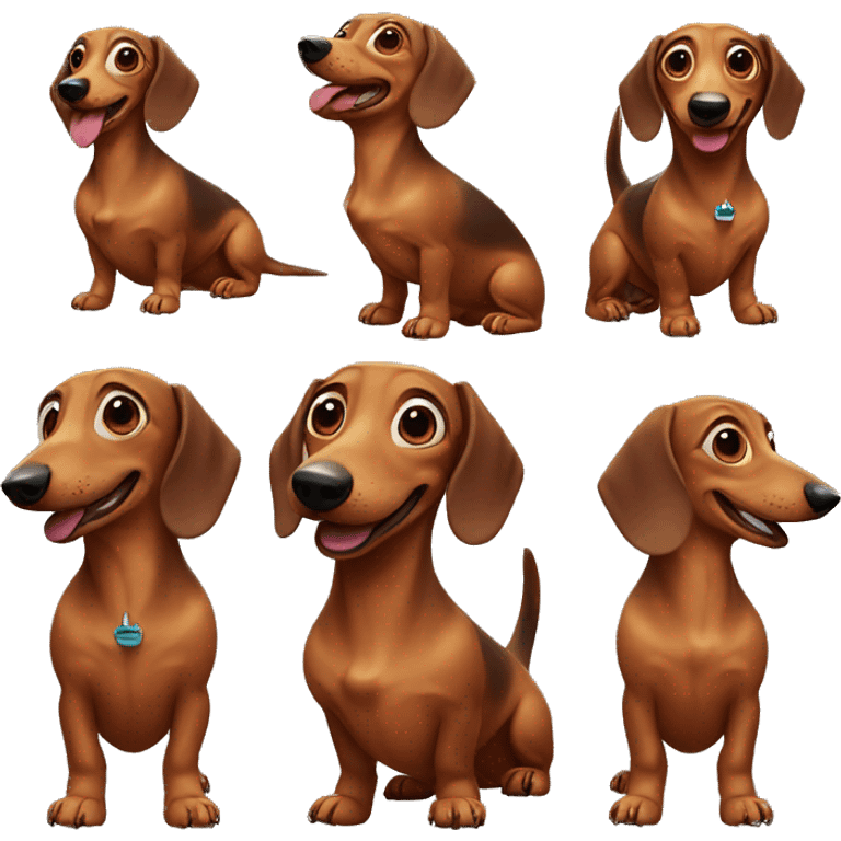 Dachshund happy funny emoji