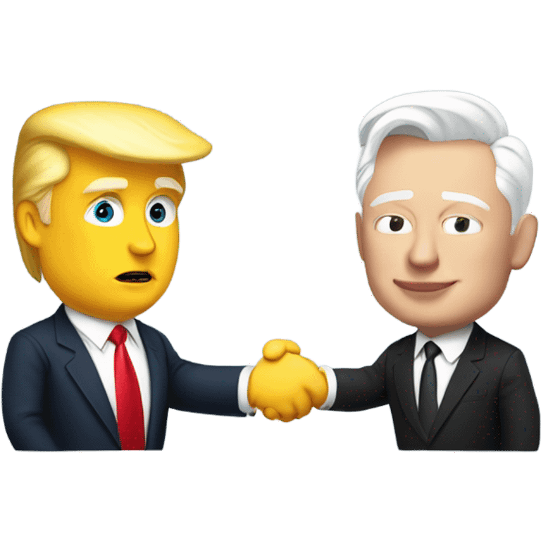 Donald Trump and Elon Musk shake hands from behind
 emoji