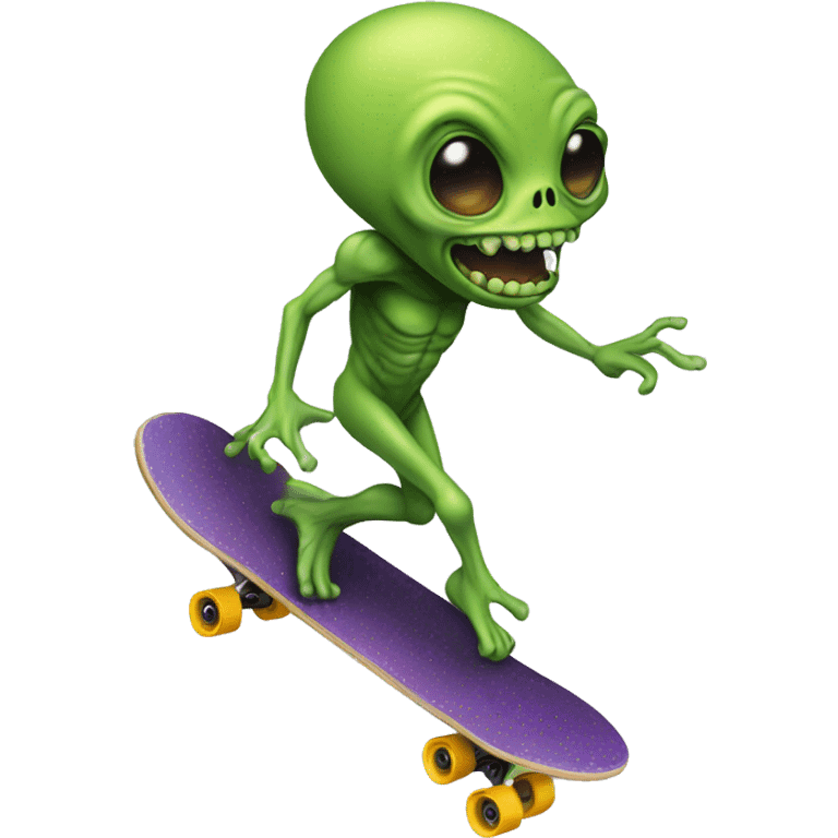 alien on a skateboard emoji