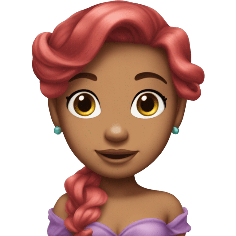 ariel mermaid mix baby boss, body and hair like ariel, face like baby emoji