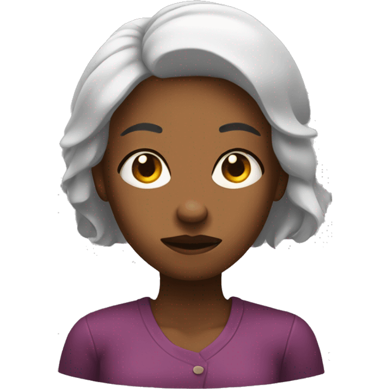 Annoyed black woman with shrugging hands emoji