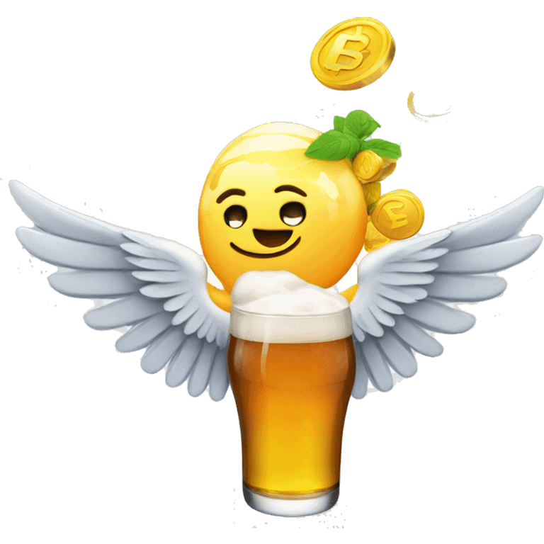 flying beer like the money with wings emoji emoji