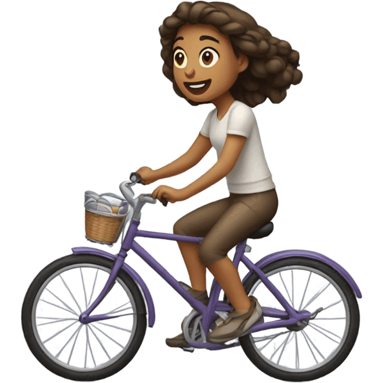 Girl riding bicycle emoji