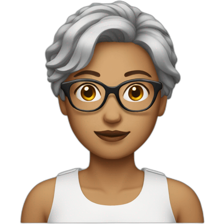 woman glasses short hair emoji