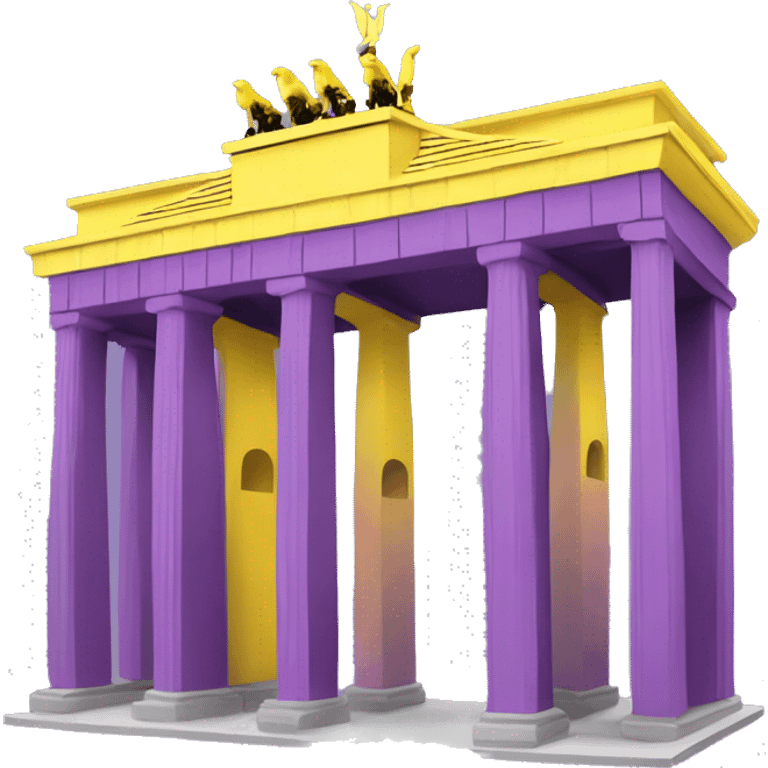 Purple and yellow brandenburg gate emoji