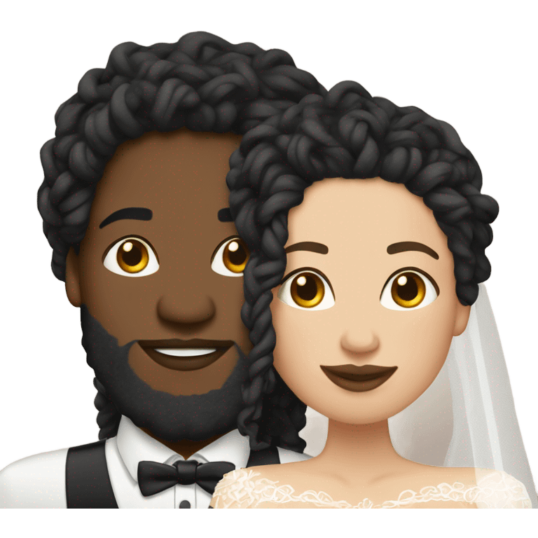 Plus size couple with locs wedding pale emoji