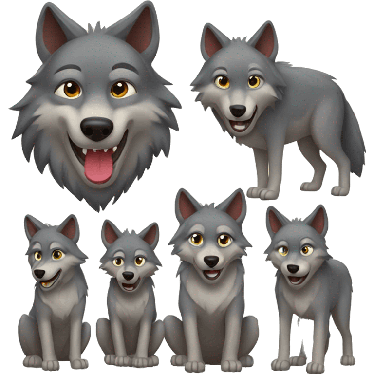 Wolf family  emoji