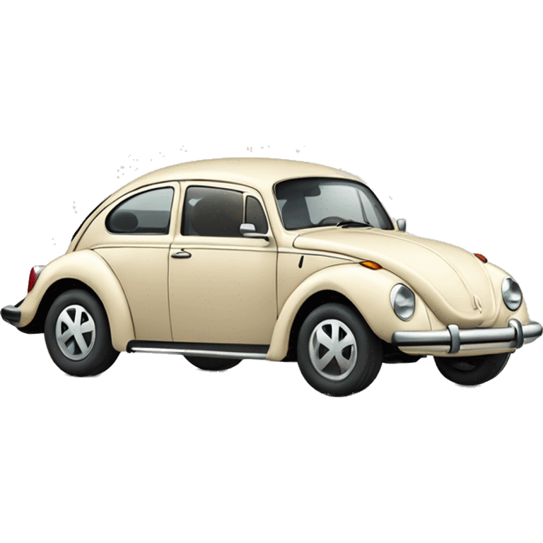 new volkswagen beetle in a light cream color emoji