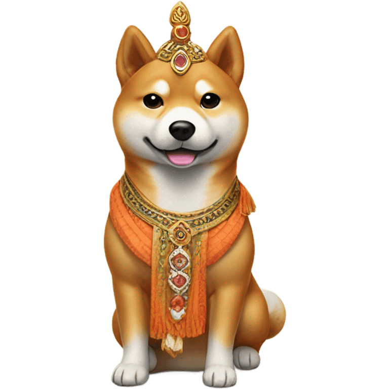 Shiba Inu as Indian god in old fashioned swimming suit emoji