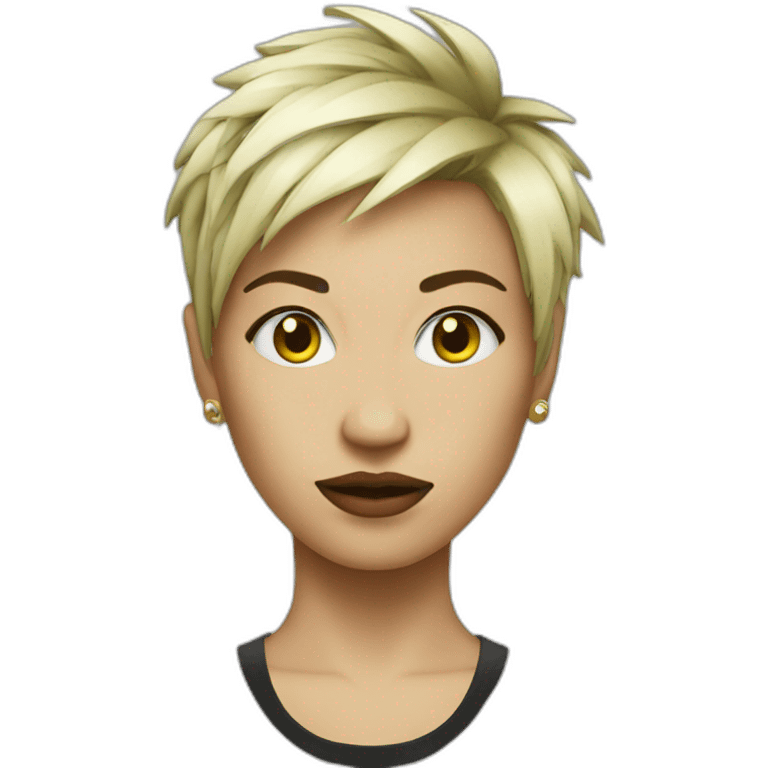 Woman short punk haire emoji