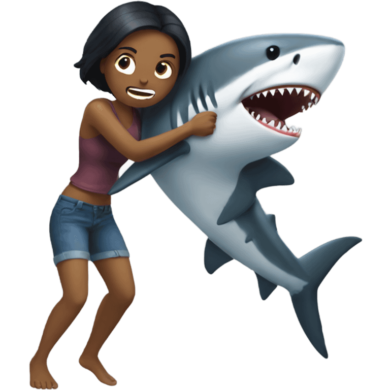 Gorllia fighting a shark  emoji