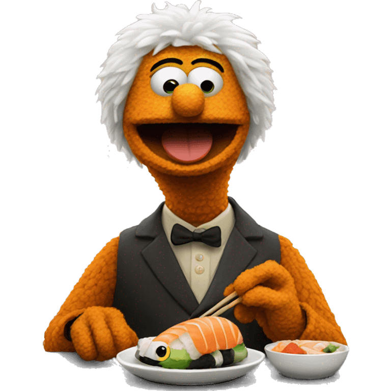 bert the muppet eating sushi emoji