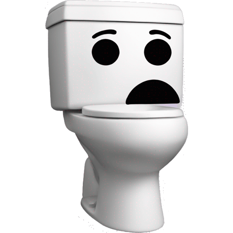 A toilet with a head poping out emoji