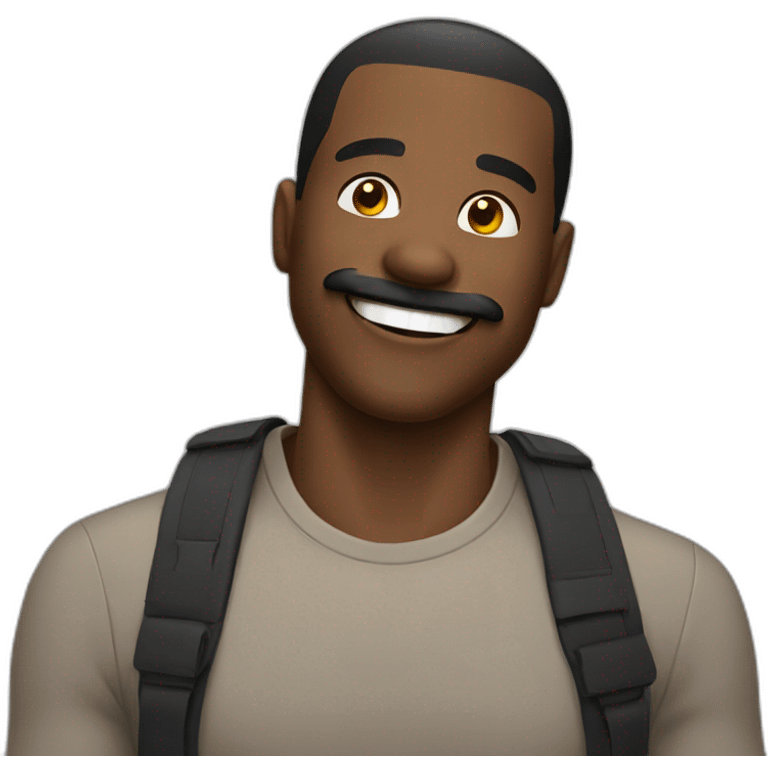 happy black man with a moustache emoji