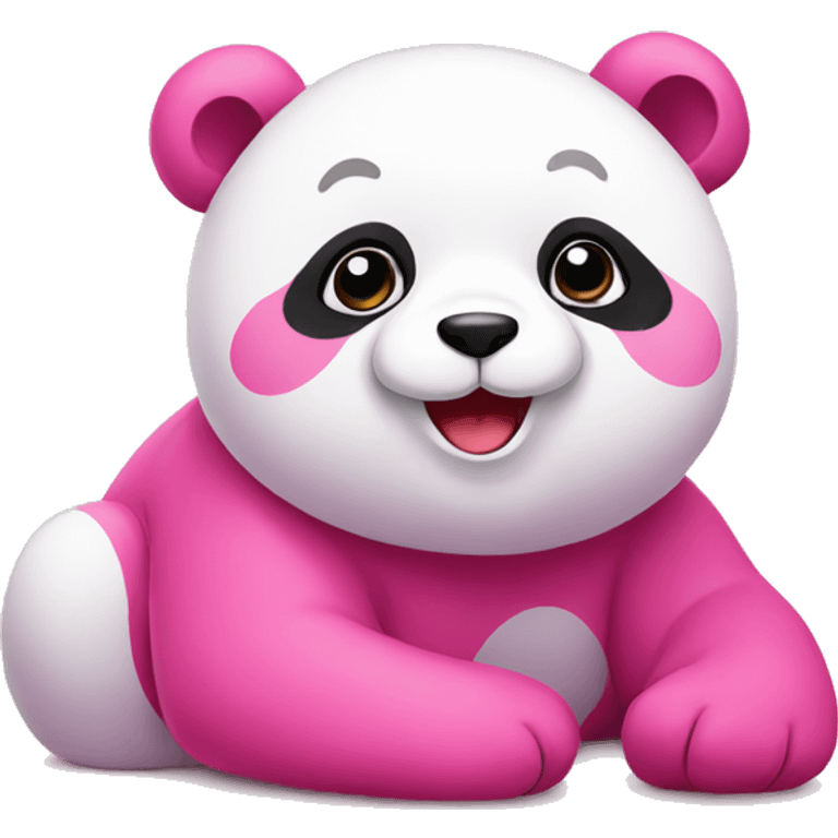 pink panda laying emoji