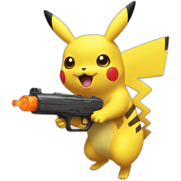 pikachu shooting nerf gun emoji