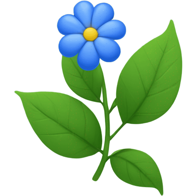 Blue flowers on a plant with leaves emoji