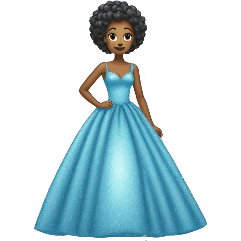 Sparkly light blue ballgown covered in glitter  emoji