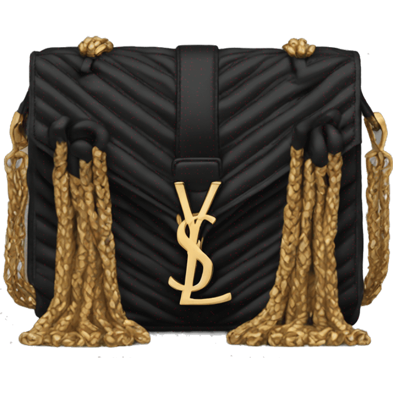 YSL handbag black gold emoji