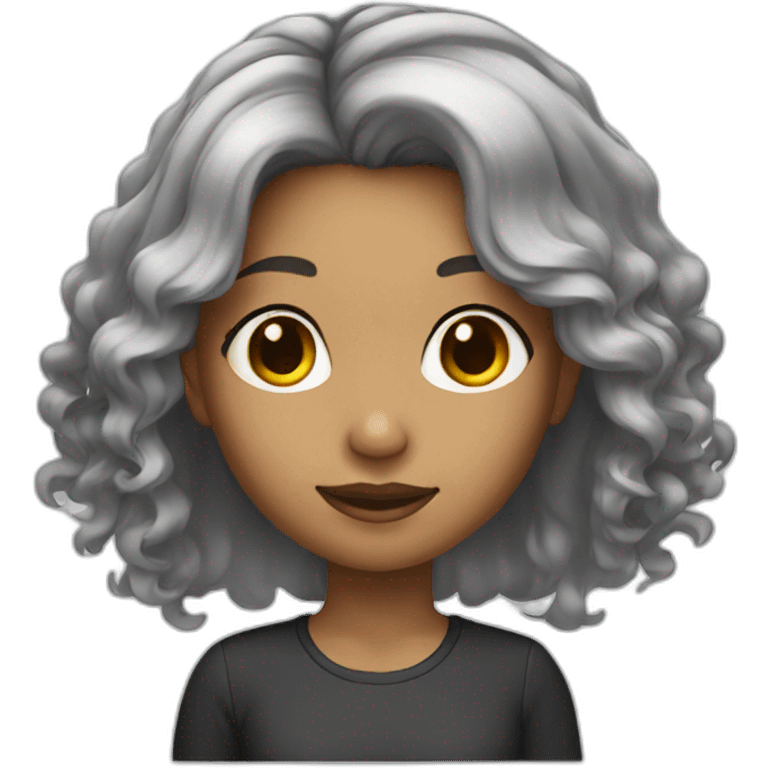 girl hair with grey roots emoji