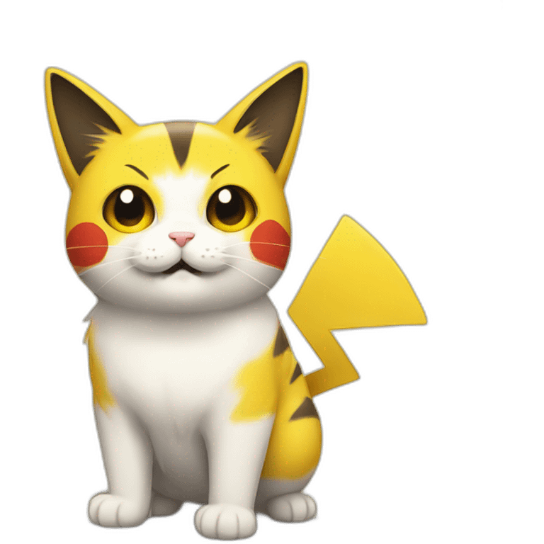 a cat drawing pikachu  emoji