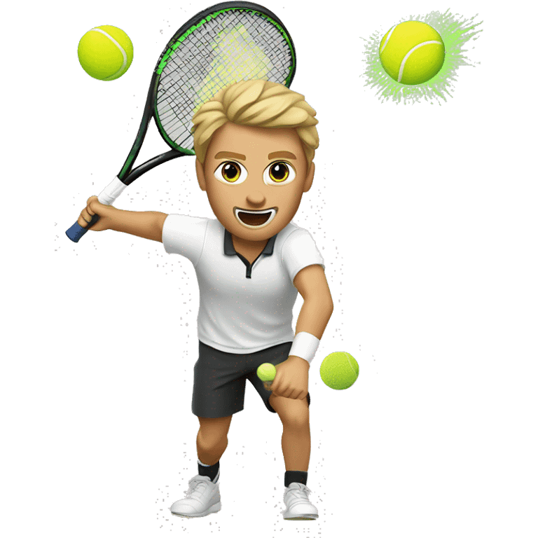 Tennis explosion Caucasian emoji