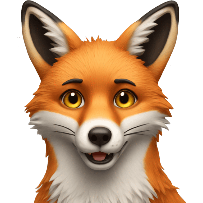 Fox with a ha emoji