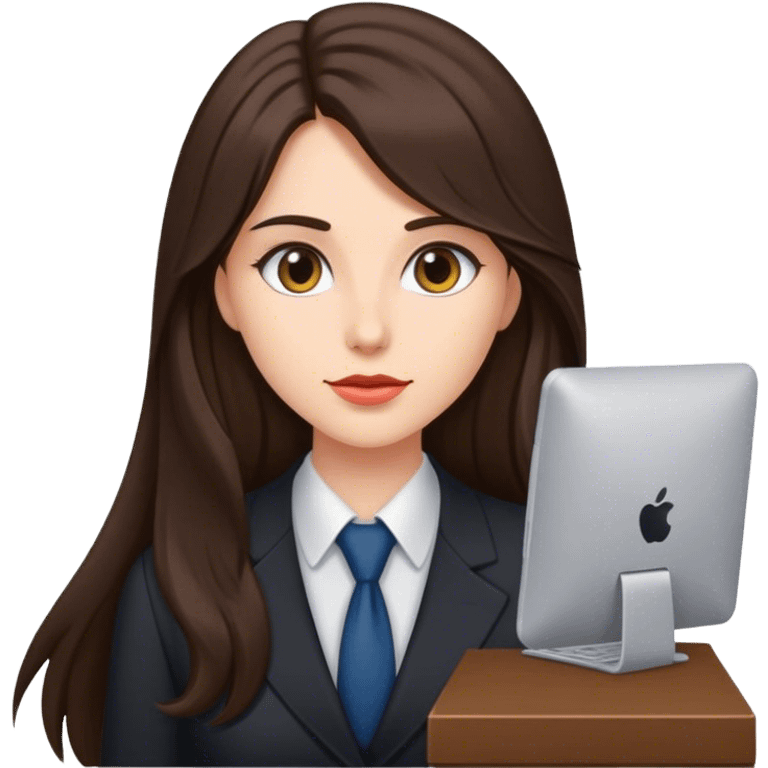 long haired brunette secretary emoji