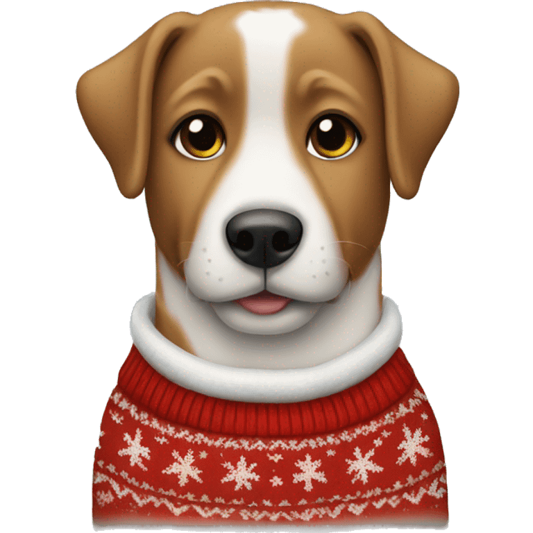 Dog wearing Christmas jumper emoji