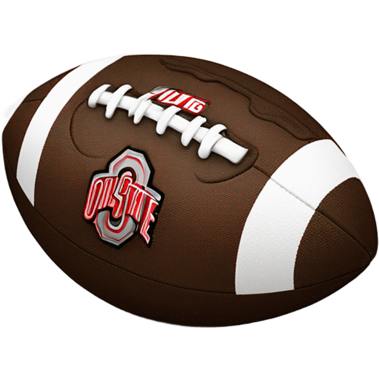 Football with Ohio State on it emoji