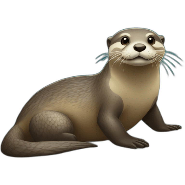 Loutre sur tortue emoji