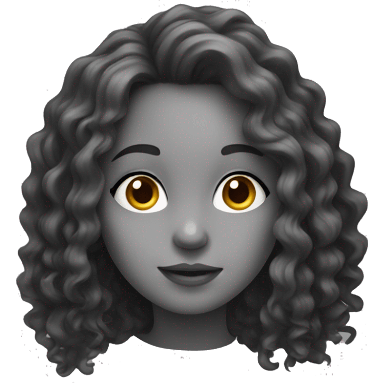 girl with long curly defined hair looking side emoji