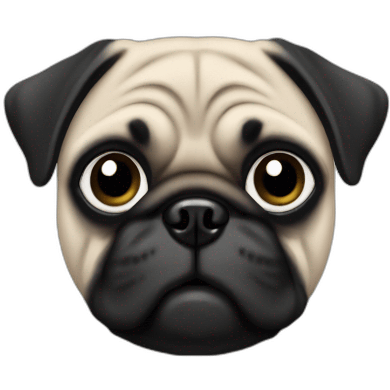 pug wearing a black t-shirt emoji