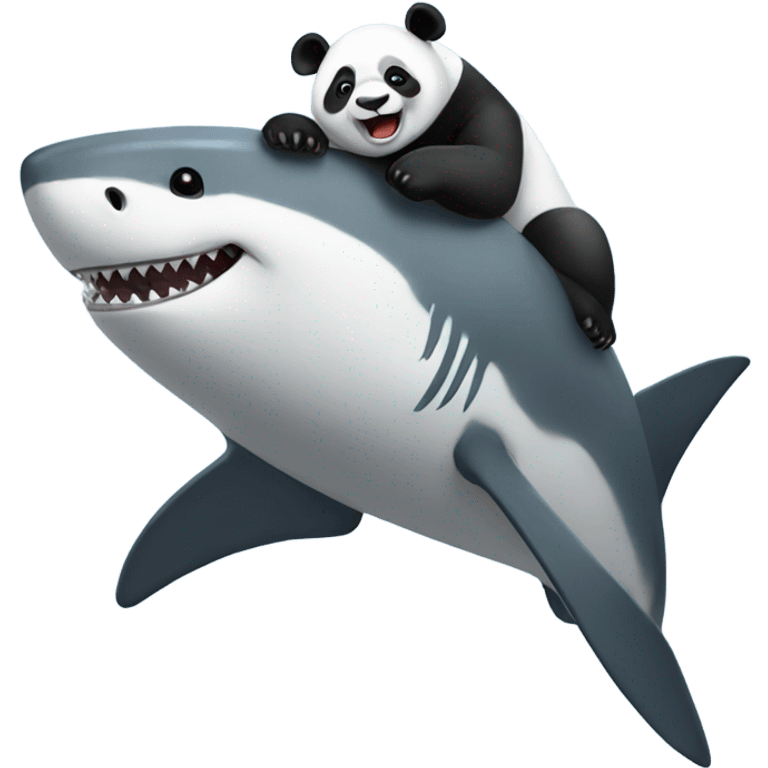 Panda riding a shark emoji