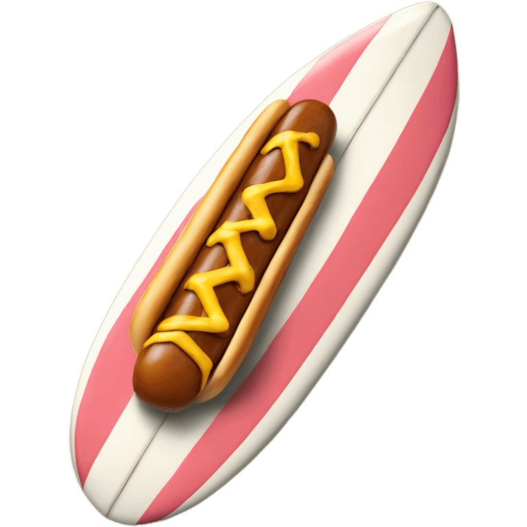 Hotdog on surfboard  emoji