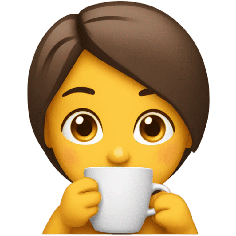 Chica bebiendo café  emoji