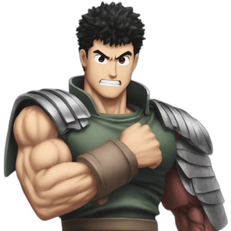 Guts from Berserk show his biceps emoji