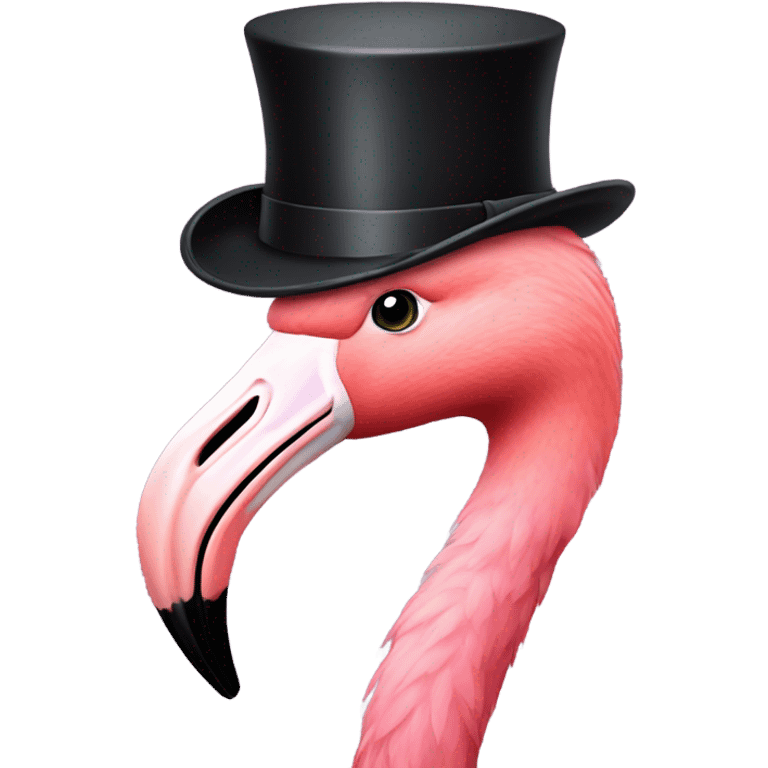 pink flamingo with top hat emoji