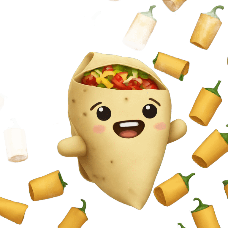 Burrito with pepper emoji